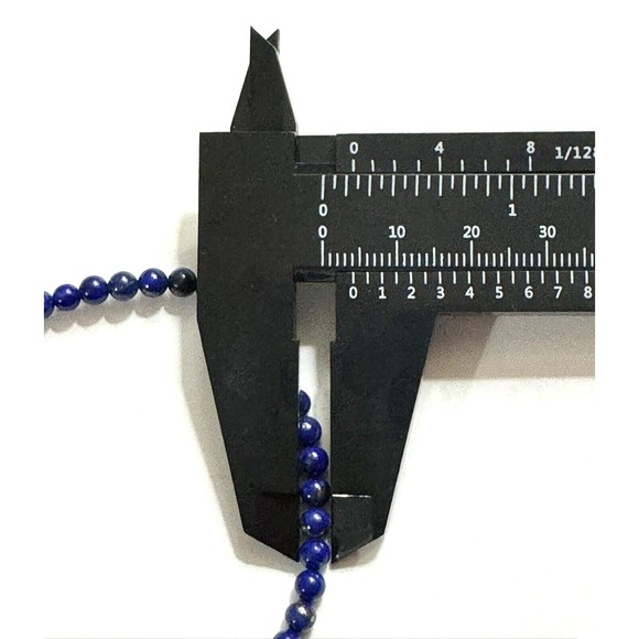 Natural Lapis Lazuli 4 MM Bead Bracelet - Picture 4 of 4